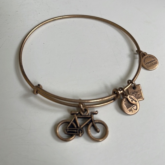 Alex & Ani “Vintage” Bangle Bracelets - silver, antique gold, crystal beaded, 6 - Picture 4 of 7